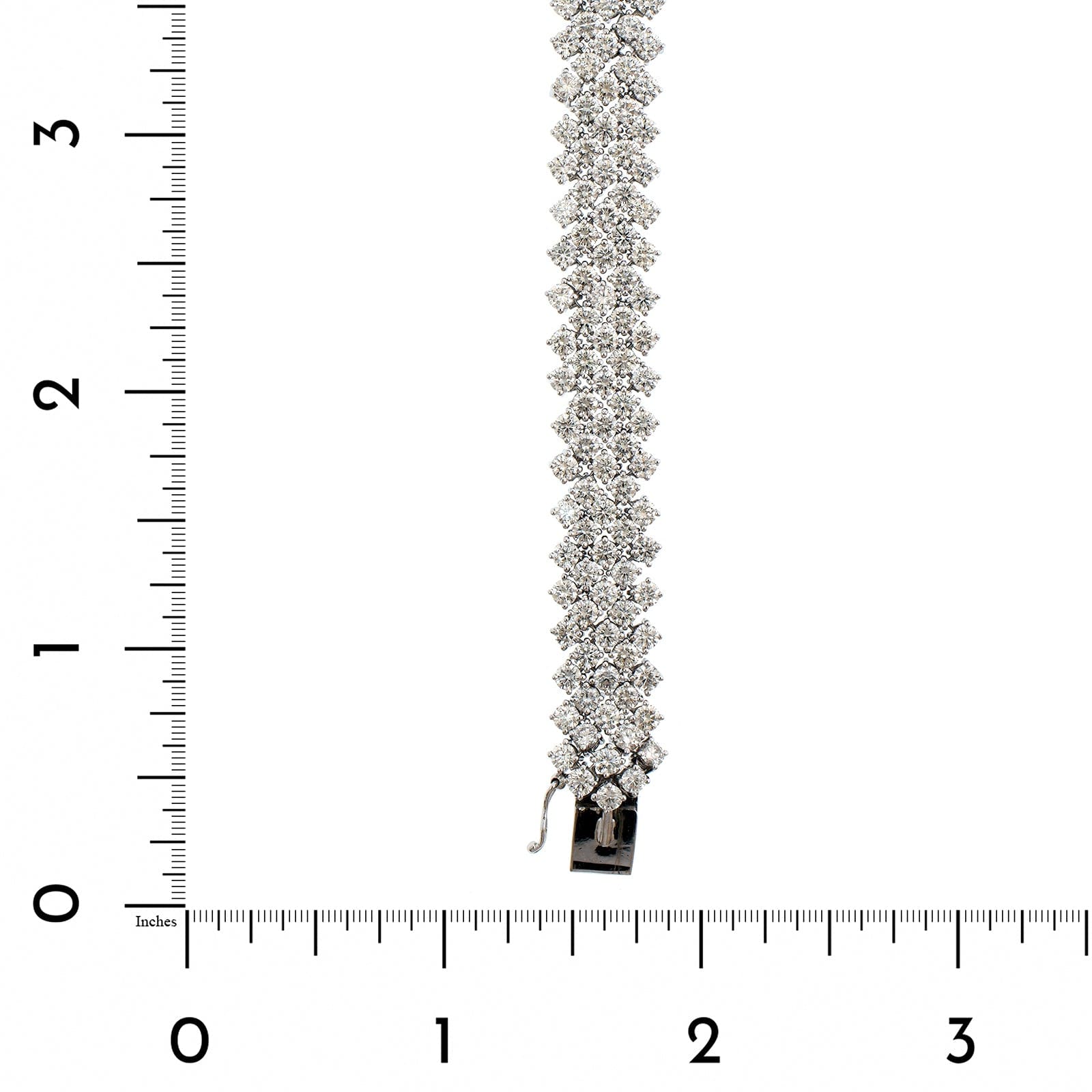 18K White Gold Multi Row Diamond Bracelet