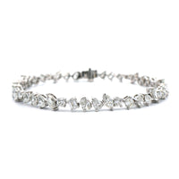 18K White Gold Multi Cut Diamond Bracelet