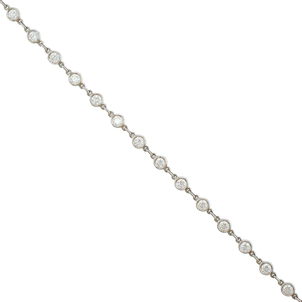 Platinum Bezel Set Round Diamond Bracelet