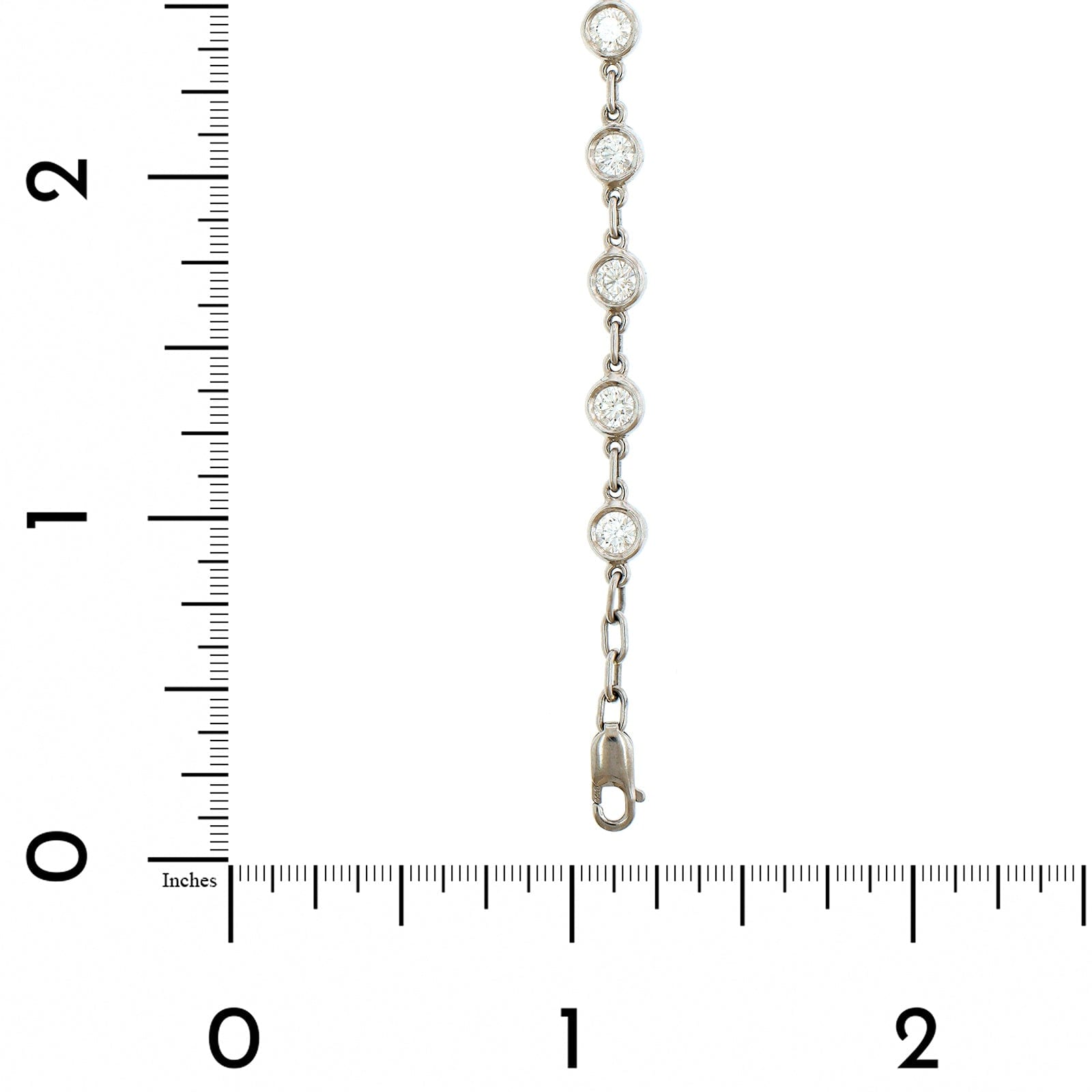 Platinum Bezel Set Round Diamond Bracelet