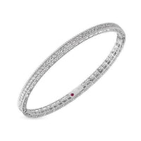 Roberto Coin 18K White Gold Princess Symphony Diamond Bangle