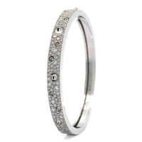 Roberto Coin 18K White Gold Pois Moi Luna Narrow Diamond Bangle