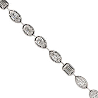 18K White Gold Multi Shaped Diamond Bracelet