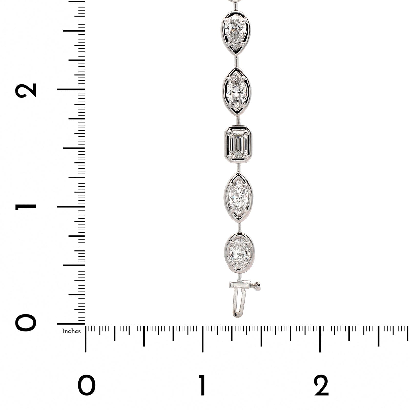 18K White Gold Multi Shaped Diamond Bracelet