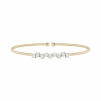 Dana Rebecca 14K Yellow Gold Diamond Ava Bea Zig Zag Flexi Cuff Bracelet