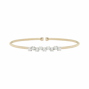 Dana Rebecca 14K Yellow Gold Diamond Ava Bea Zig Zag Flexi Cuff Bracelet
