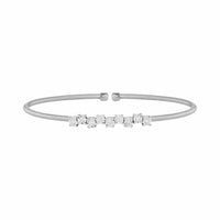 Dana Rebecca 14K White Gold Diamond Ava Bea Zig Zag Flexi Cuff Bracelet