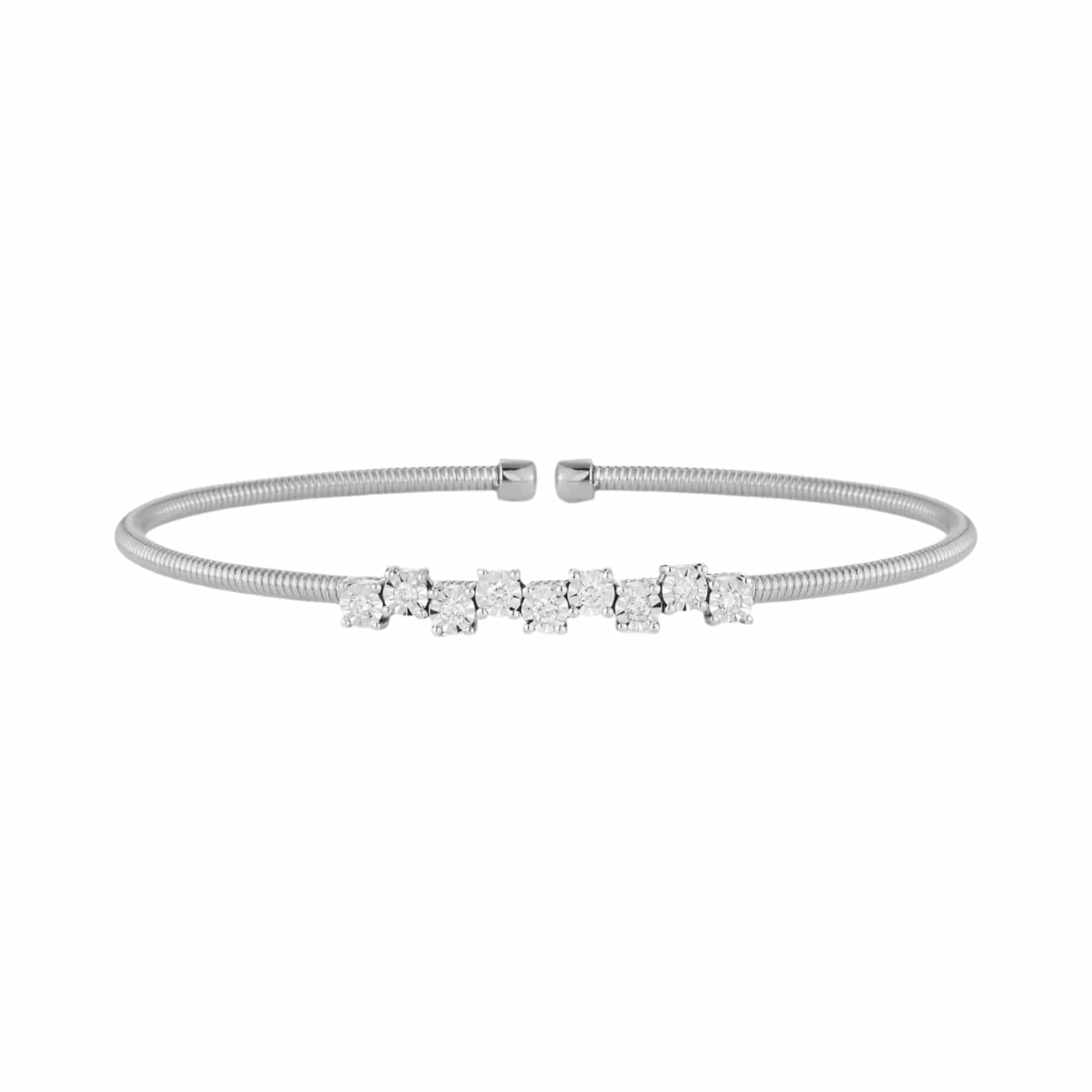 Dana Rebecca 14K White Gold Diamond Ava Bea Zig Zag Flexi Cuff Bracelet