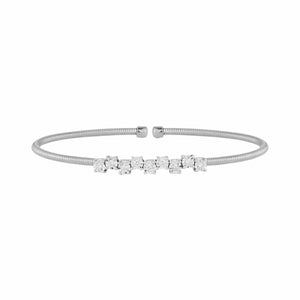 Dana Rebecca 14K White Gold Diamond Ava Bea Zig Zag Flexi Cuff Bracelet