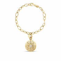 Roberto Coin 18K Yellow Gold Arabesque Diamond Flower Bracelet