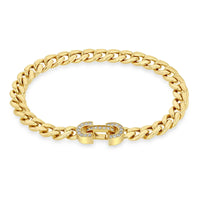 Zoe Chicco 14K Yellow Gold Pave Diamond Curb Chain Bracelet