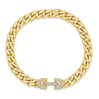 Zoe Chicco 14K Yellow Gold Pave Diamond Curb Chain Bracelet