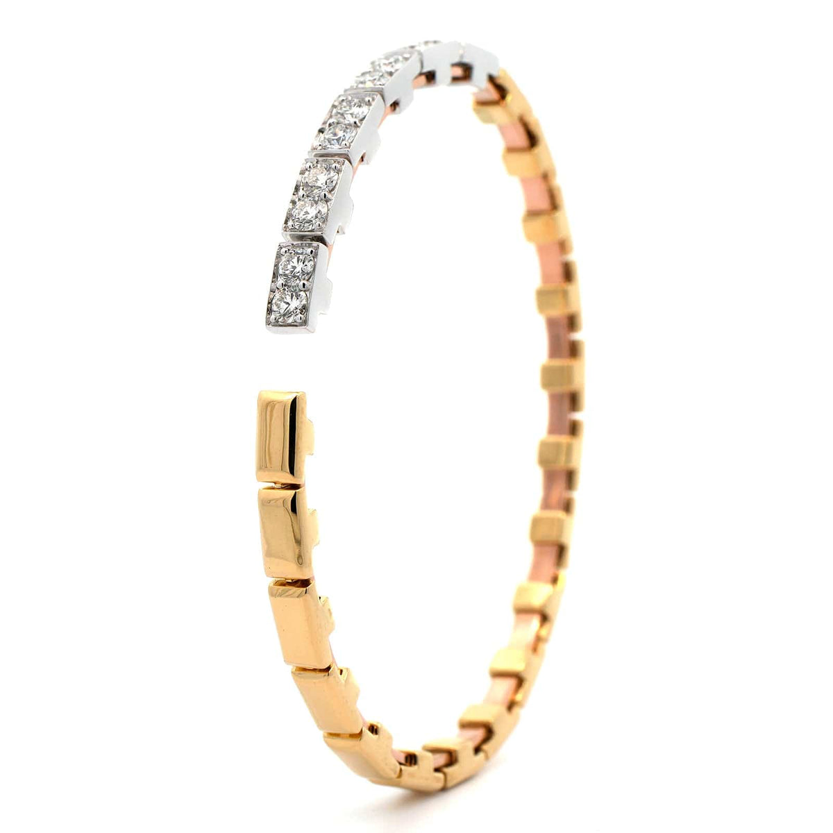 Etho Maria 18K Yellow and White Gold Diamond Cuff Bracelet
