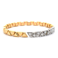 Etho Maria 18K Yellow and White Gold Diamond Triangle Linked Bracelet