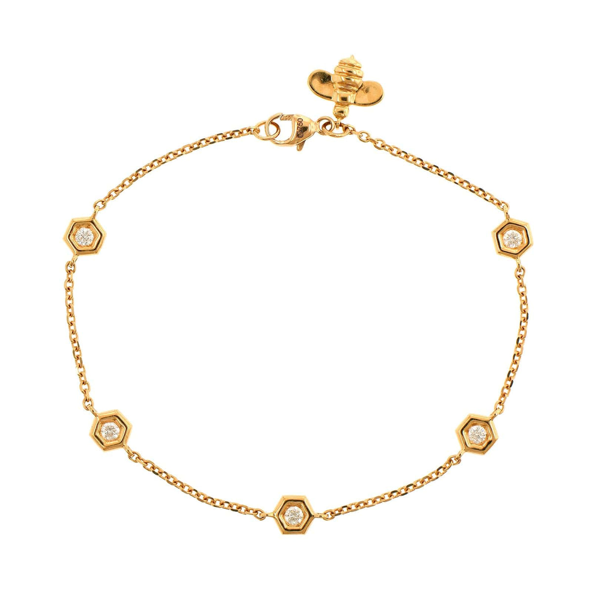 18K Yellow Gold Diamond Mini Bracelet