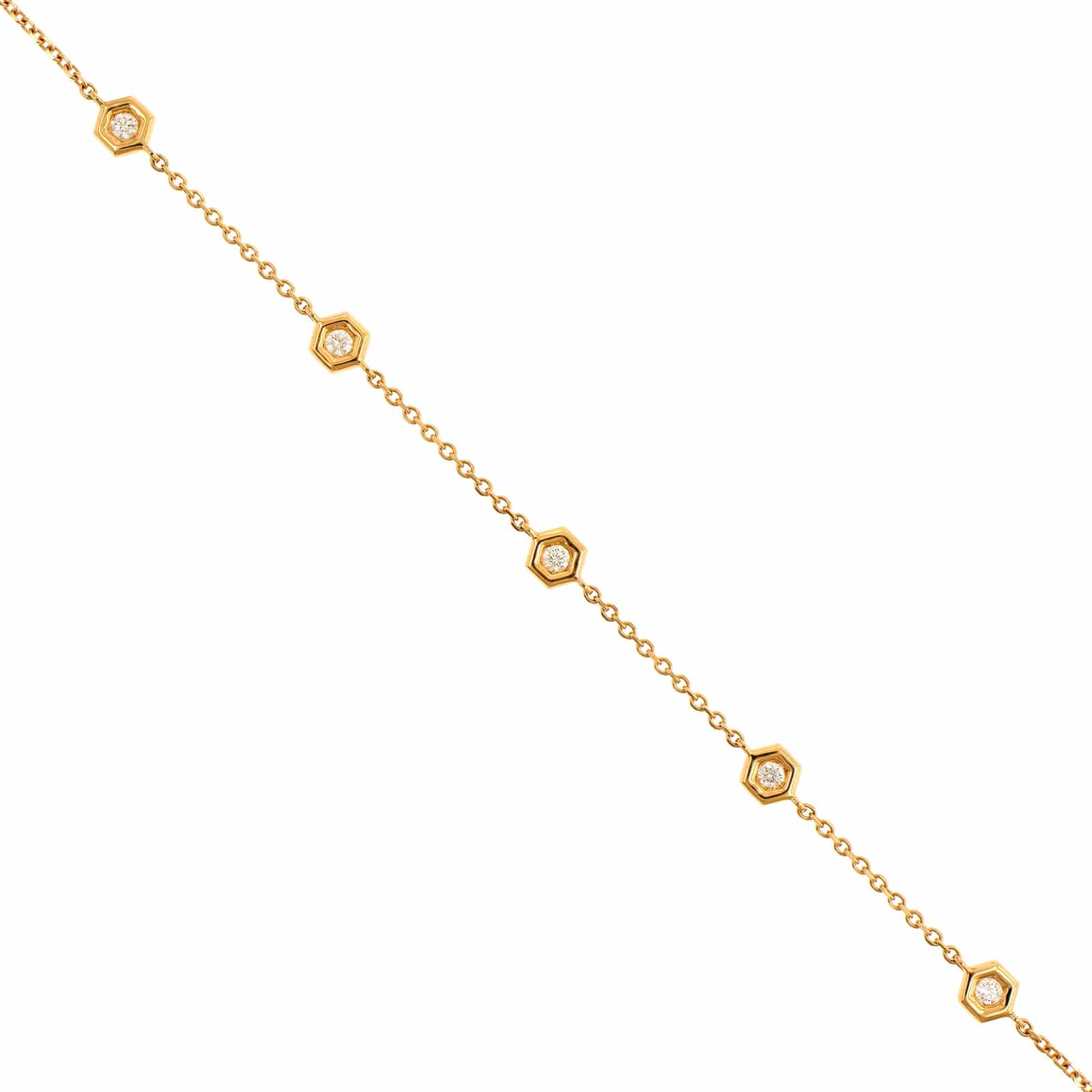 18K Yellow Gold Diamond Mini Bracelet
