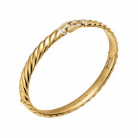 Sculpted Cable Buckle Bracelet 18K Yellow Gold with Diamonds, 6.2mm