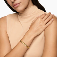 Sculpted Cable Buckle Bracelet 18K Yellow Gold with Diamonds, 6.2mm