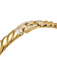 Sculpted Cable Buckle Bracelet 18K Yellow Gold with Diamonds, 6.2mm