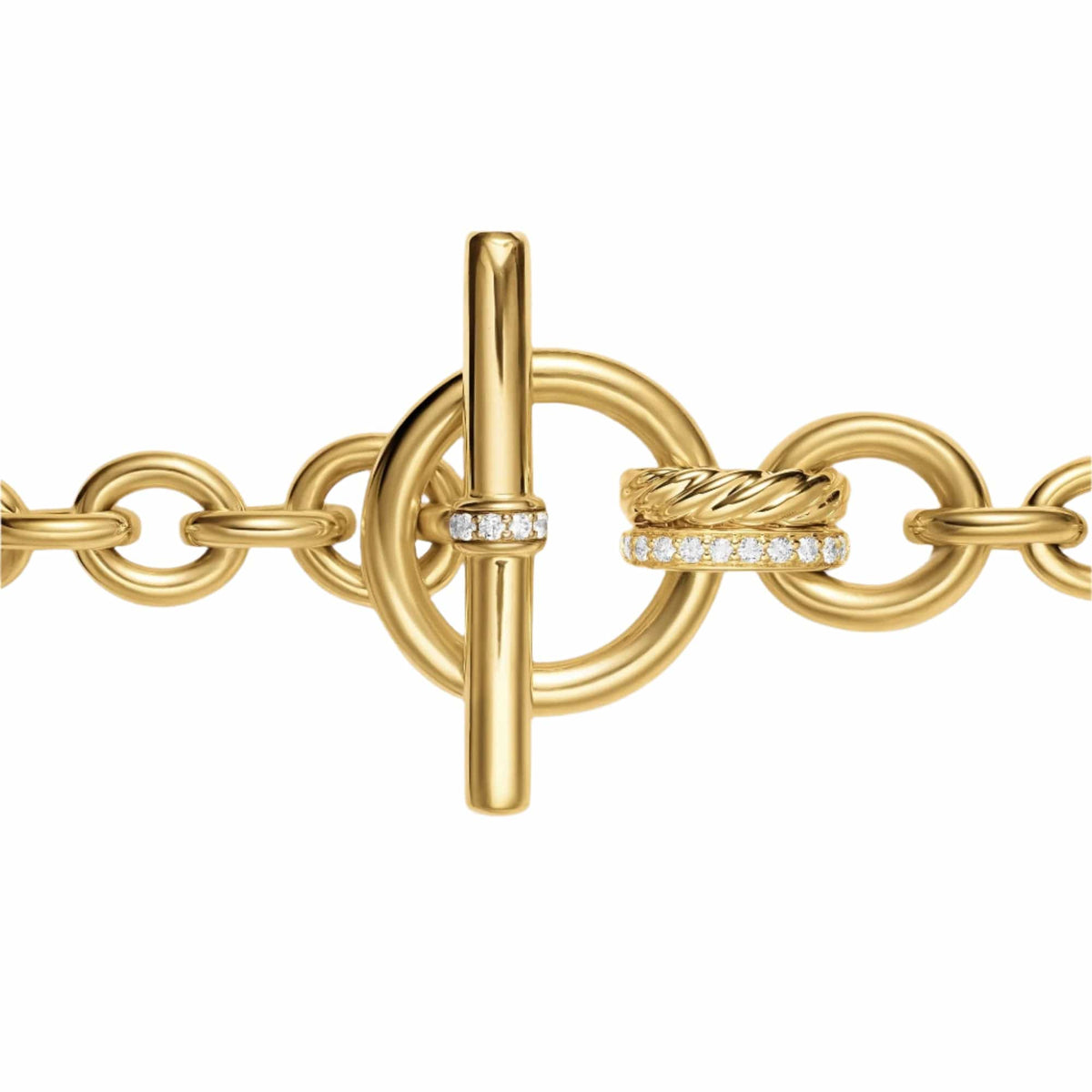 DY Mercer® Toggle Chain Bracelet 18K Yellow Gold with Diamonds, 8mm
