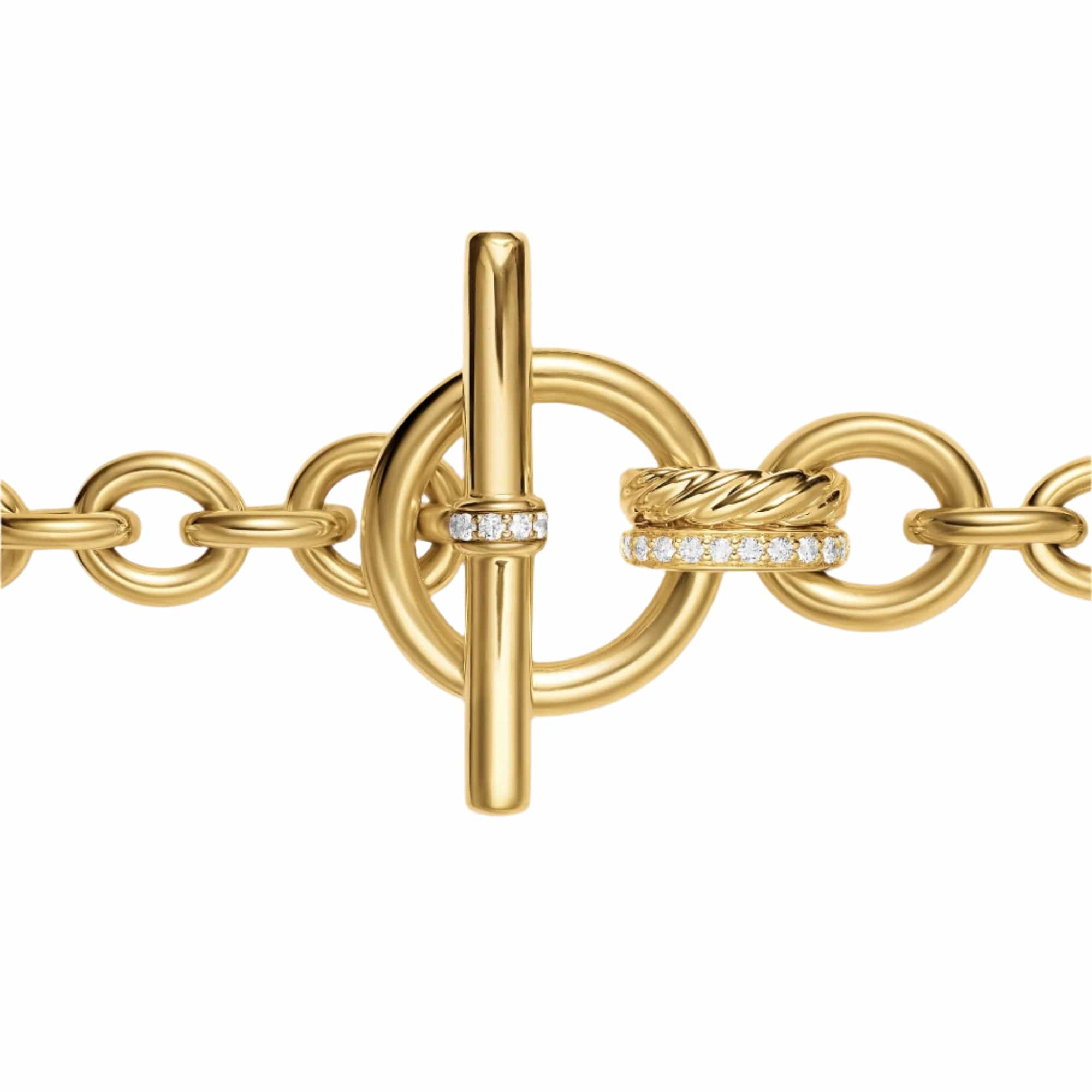 DY Mercer® Toggle Chain Bracelet 18K Yellow Gold with Diamonds, 8mm