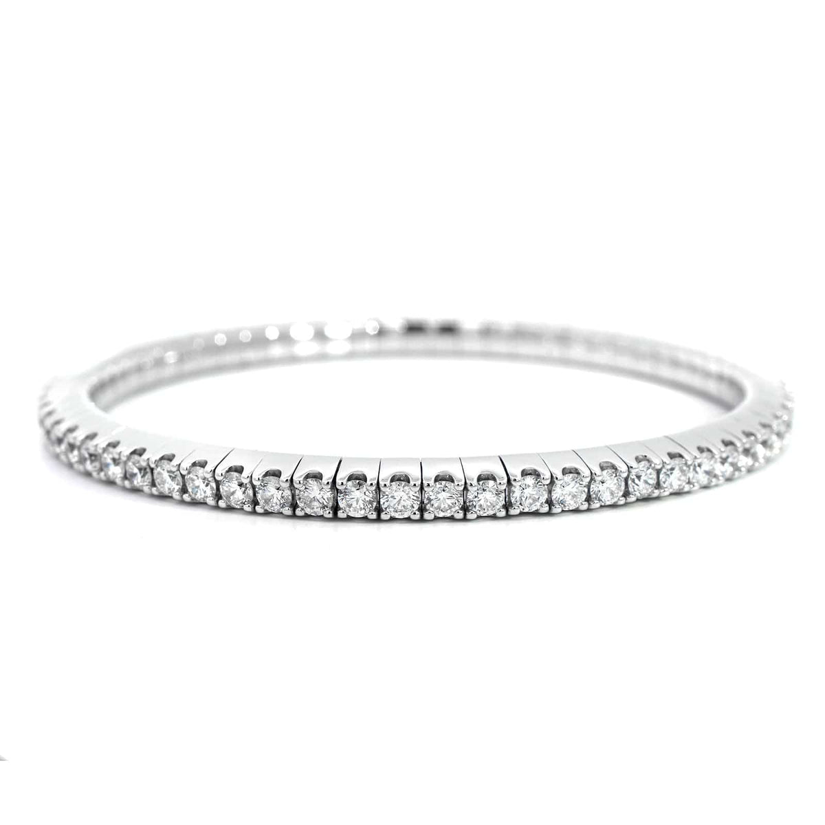 18K White Gold Stretch Diamond Bracelet