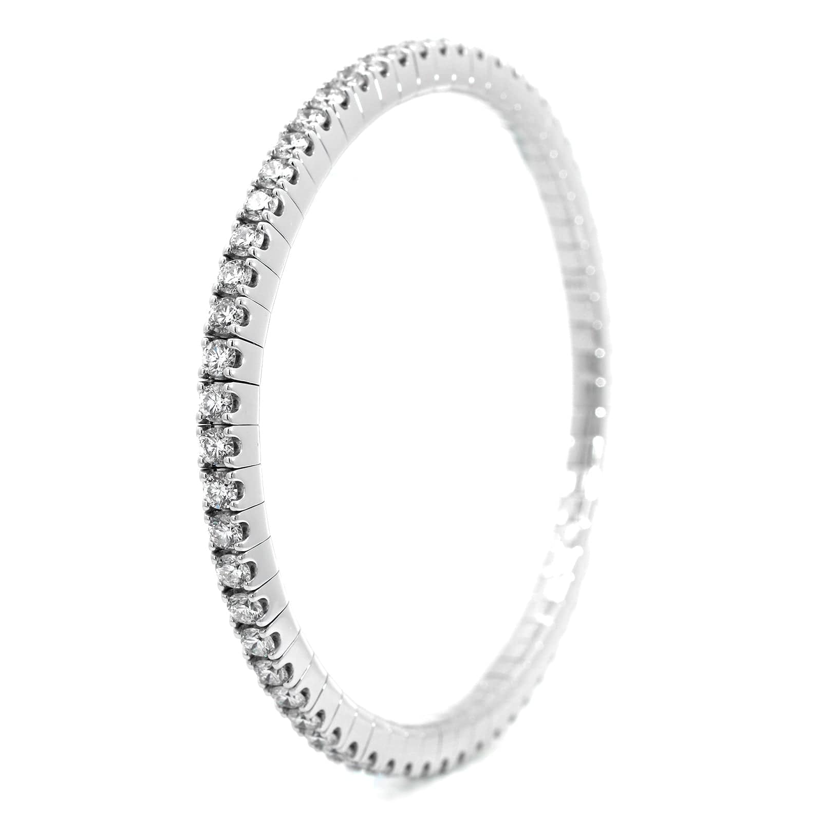 18K White Gold Stretch Diamond Bracelet