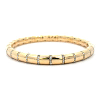 14K Yellow Gold and Diamond Stretch Bracelet