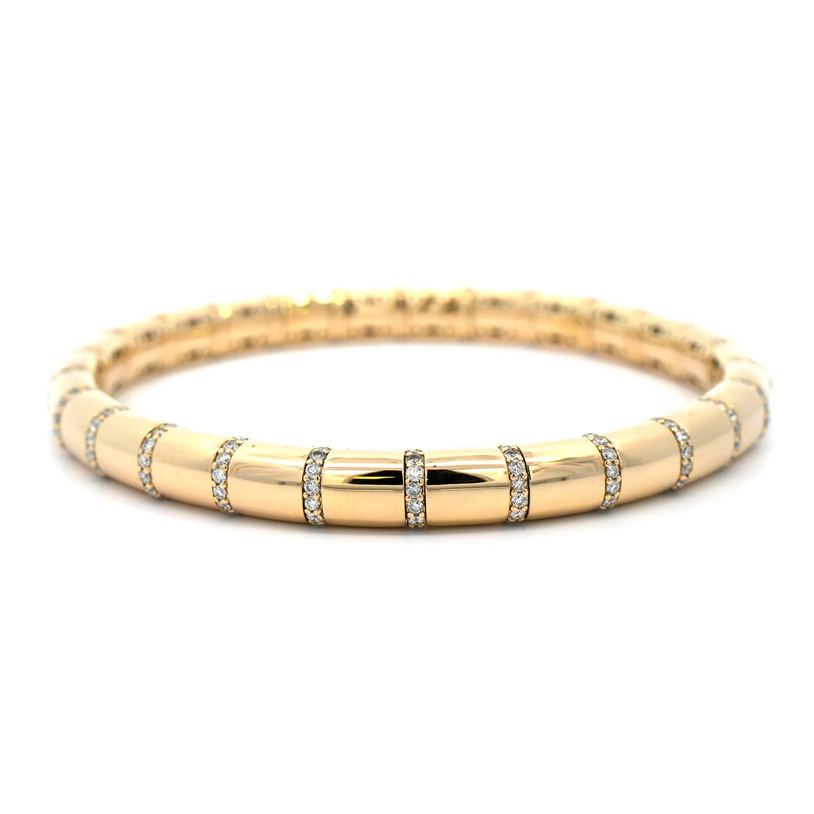 14K Yellow Gold and Diamond Stretch Bracelet