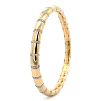 14K Yellow Gold and Diamond Stretch Bracelet