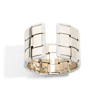 Vhernier 18K White Gold Diamond Woven Cuff Bracelet