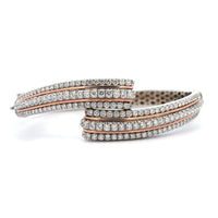 18K Two Tone Pave Diamond Multi Row Bracelet