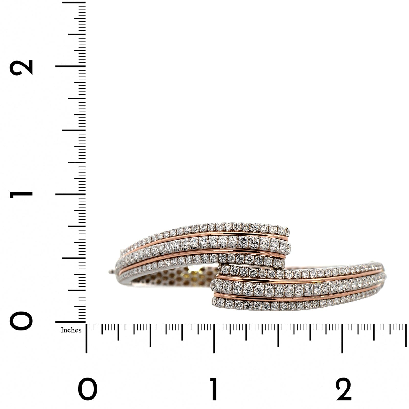 18K Two Tone Pave Diamond Multi Row Bracelet