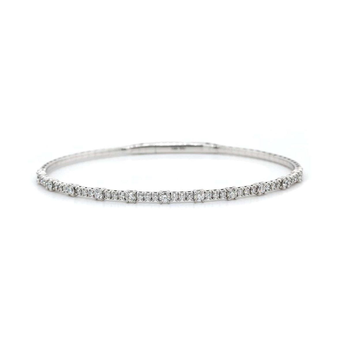 14K White Gold Flexible Diamond Bracelet