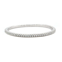 14K White Gold Prong Set Diamond Stretch Bracelet