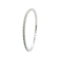 14K White Gold Prong Set Diamond Stretch Bracelet