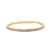 14K Yellow Gold Prong Set Diamond Stretch Bracelet