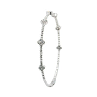 14K White Gold Flexible Diamond Station Bracelet