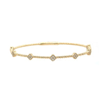 14K Yellow Gold Flexible Diamond Station Bracelet