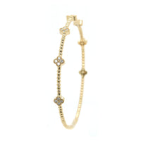 14K Yellow Gold Flexible Diamond Station Bracelet