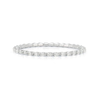18K White Gold Pear Diamond Stretch Tennis Bracelet