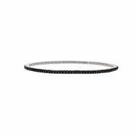 18K White Gold Black Diamond Stretch Tennis Bracelet