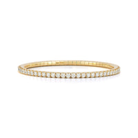 18K Yellow Gold Round Diamond Stretch Tennis Bracelet