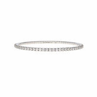 18K White Gold Round Diamond Stretch Tennis Bracelet