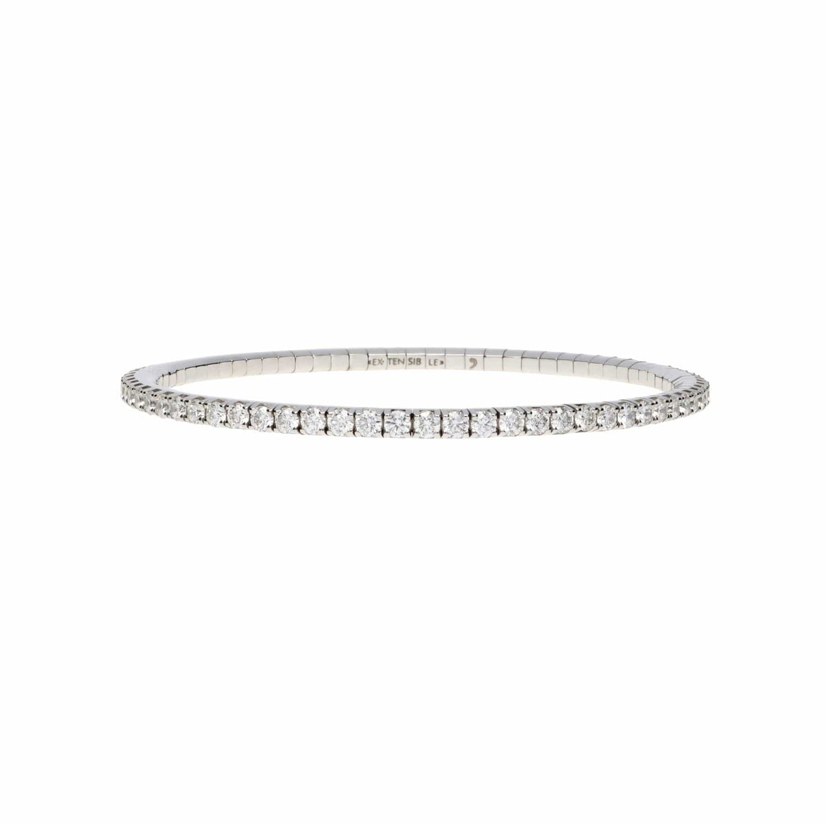 18K White Gold Round Diamond Stretch Tennis Bracelet