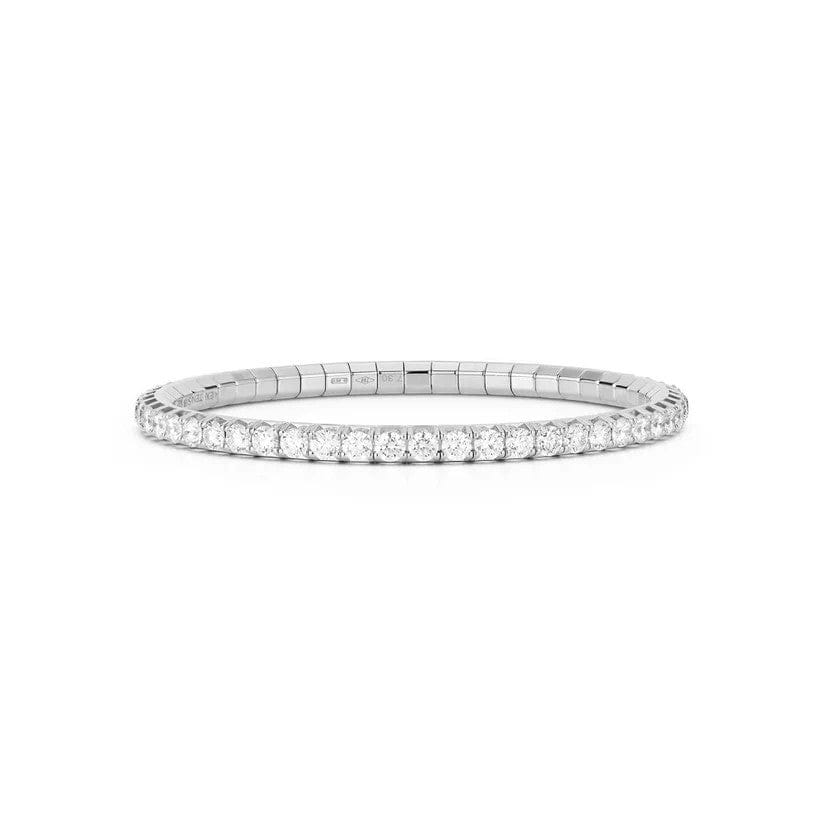 18K White Gold Round Diamond Stretch Tennis Bracelet