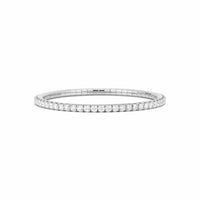18K White Gold Round Diamond Stretch Tennis Bracelet