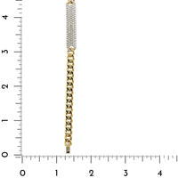 14K Yellow Gold Pave Diamond Bar and Curb Style Bracelet
