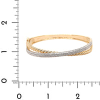 14K Yellow Gold High Polished and Pave Diamond Station Bracelet