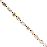 18K Yellow Gold Multi-Shape Diamond Tennis Bracelet